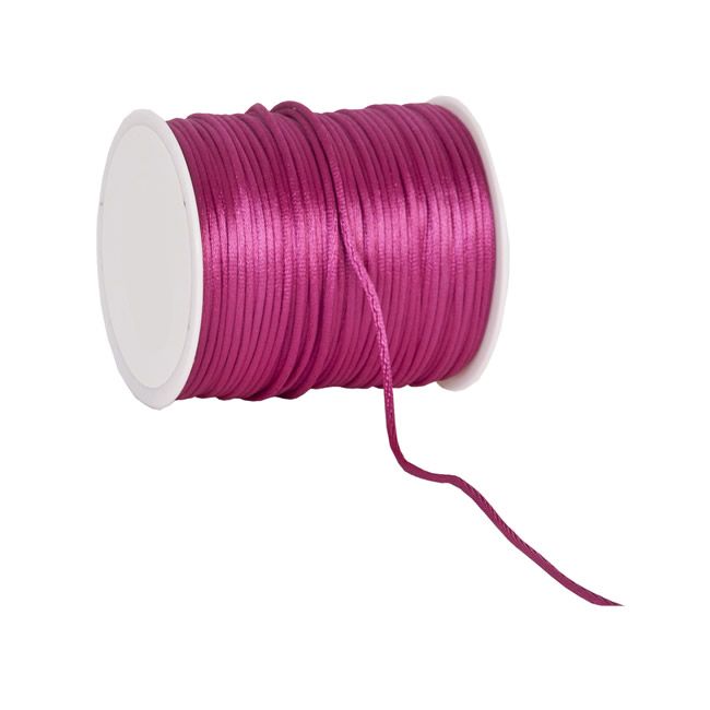 Satijnkoord magenta 2 mm (100 meter)