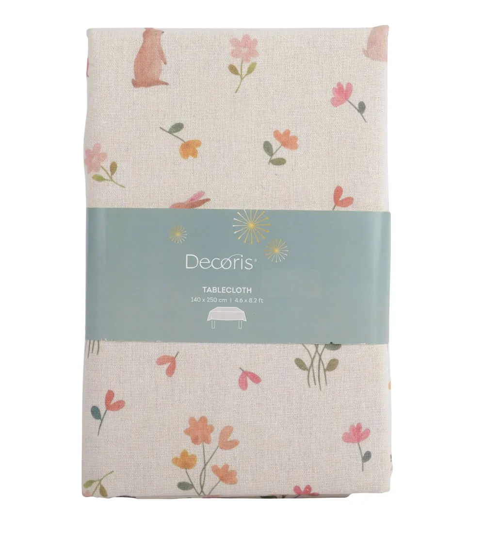 Tafelkleed Vrolijk Pasen naturel 140 x 250 cm (per stuk) Tafelkleed Vrolijk Pasen naturel 140 x 250 cm (per stuk)