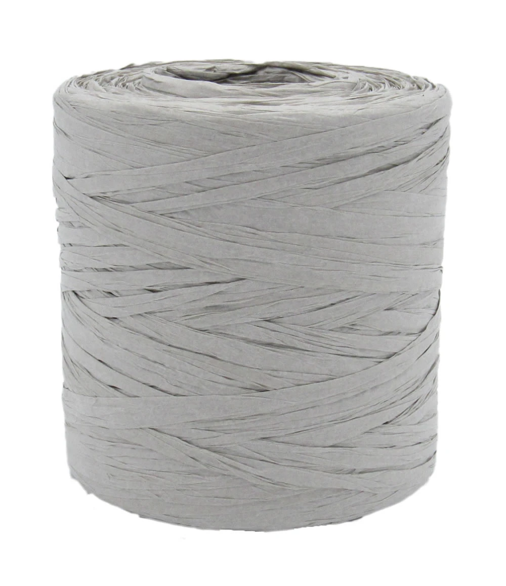 Raffia lint grijs 5 mm rol (200 meter)