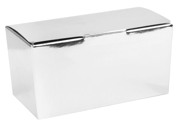 Ballotin met klepsluiting metallic zilver 250 gram (25 stuks)