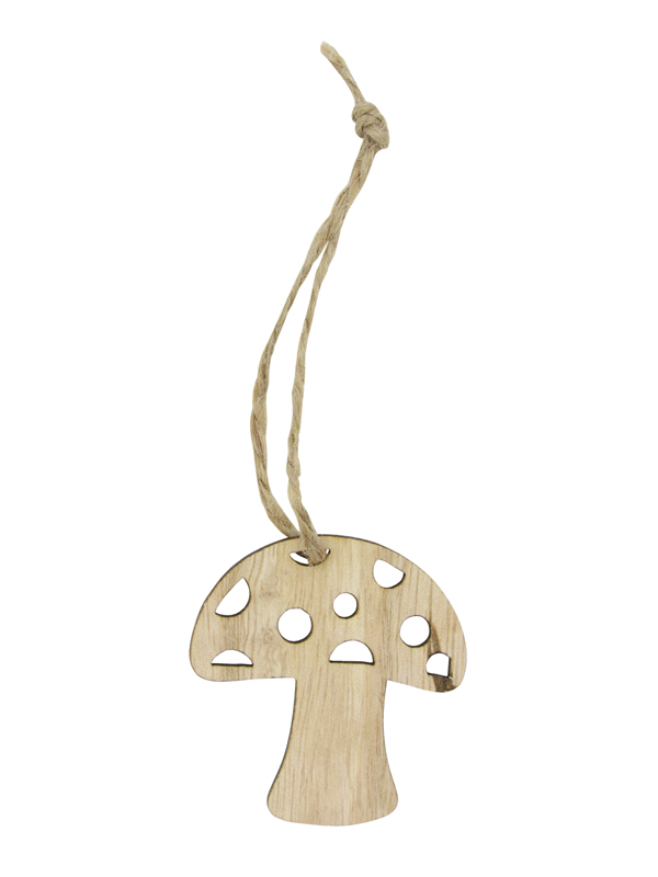 Houten hanger paddenstoel 5 cm (24 stuks)