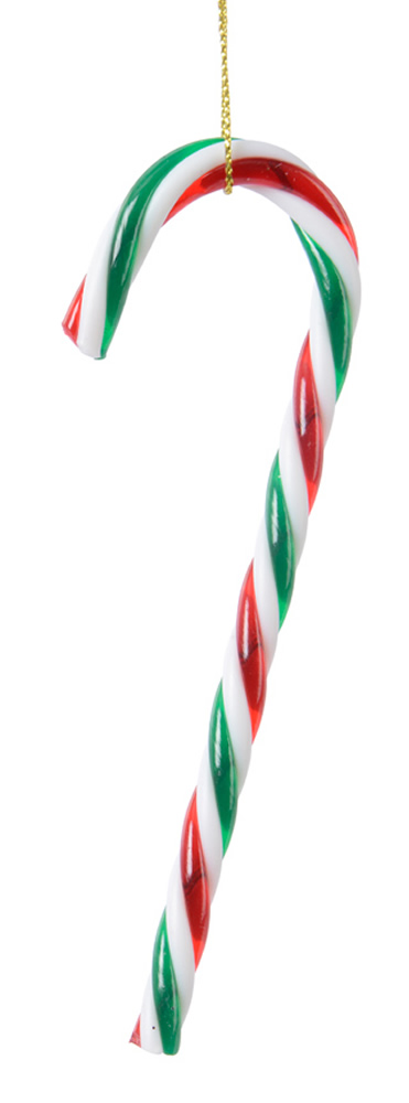 Zuurstok hangers groen, rood en wit 12,5 cm (6 stuks)