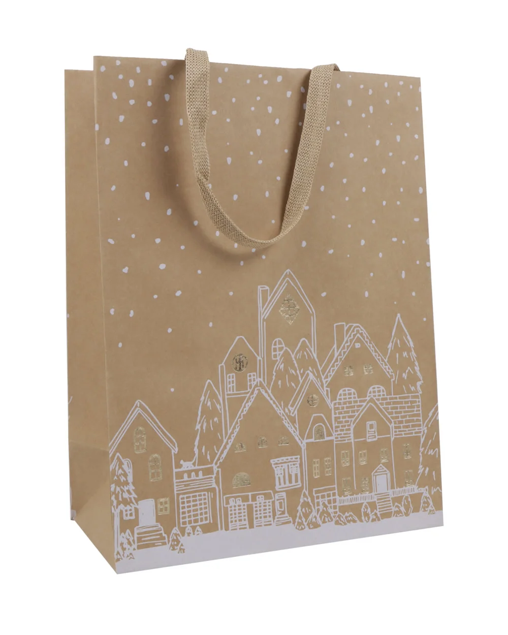 Cadeautas sylvestre kraft bruin 18 x 10 x 23 cm (10 stuks)
