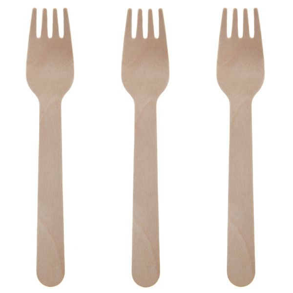 Houten wegwerp vorkjes 16 cm (10 stuks)