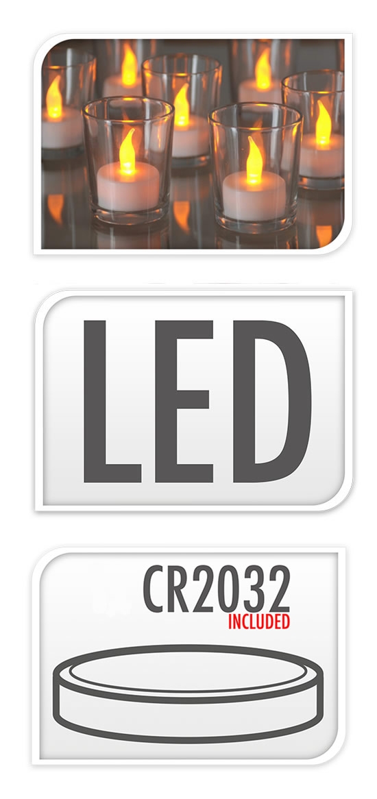 Led waxinelichtjes met batterij (set 4 stuks)