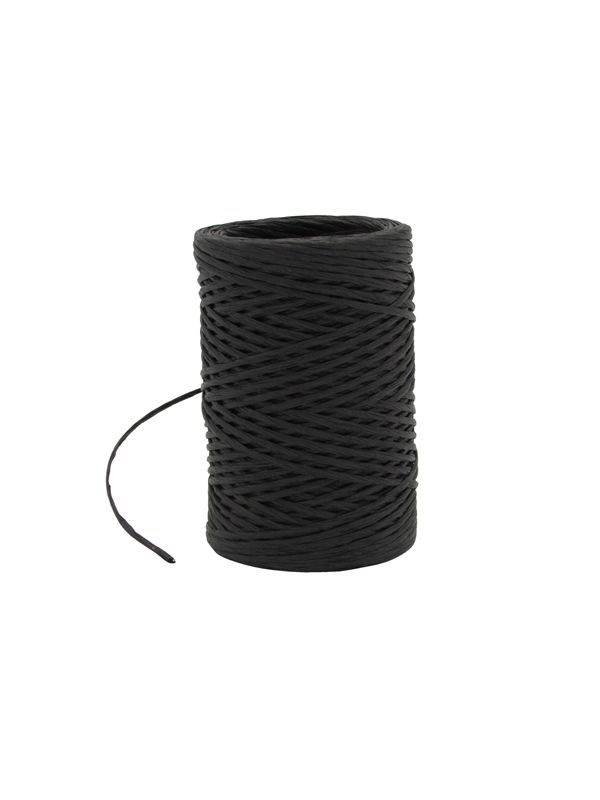 Paper cord wired zwart 2 mm (50 meter)