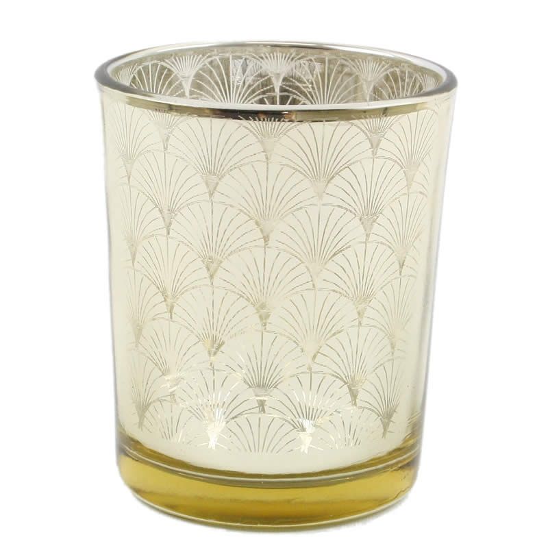 Waxinelichthouder bogen goud 5,5 x 6 cm (per stuk)