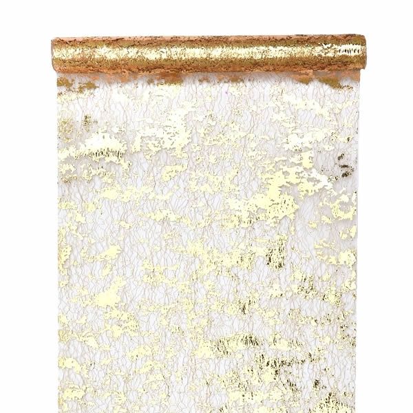 Tafelloper flakes metallic goud 28 cm (5 meter)