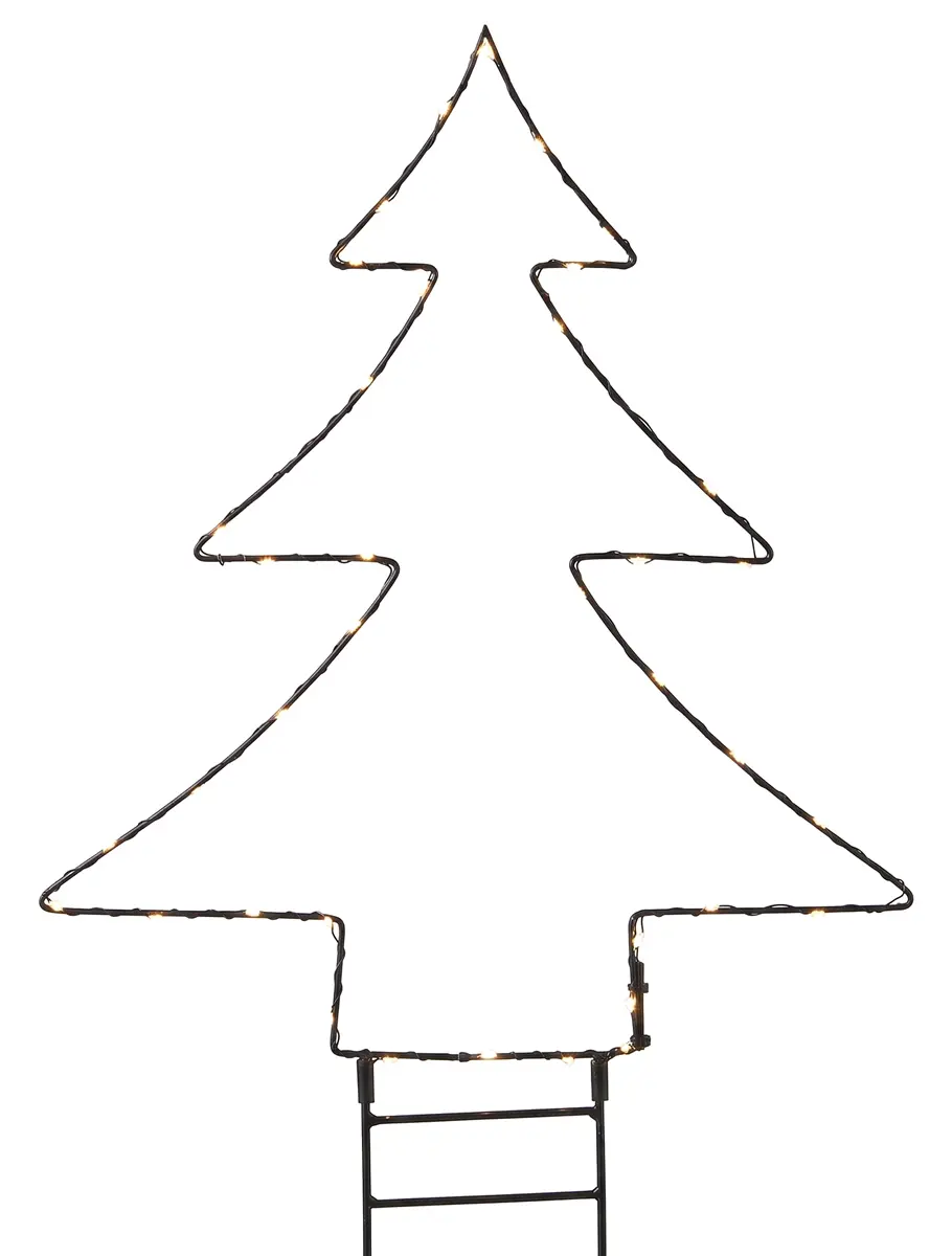 Tuinsteker kerstboom zwart met led 36 x 40 cm (per stuk) Tuinsteker kerstboom zwart met led 36 x 40 cm (per stuk)