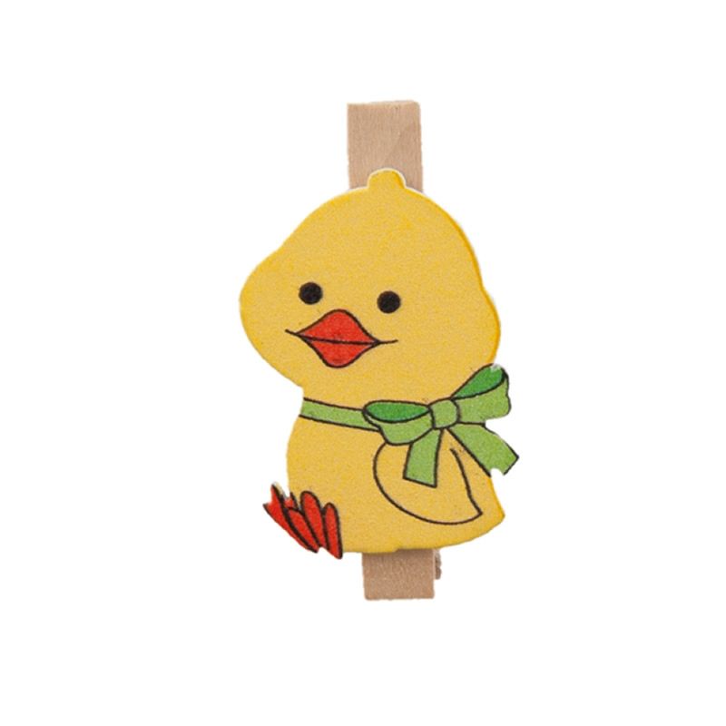 Houten knijper met kuikentje 3,5 cm (8 stuks)