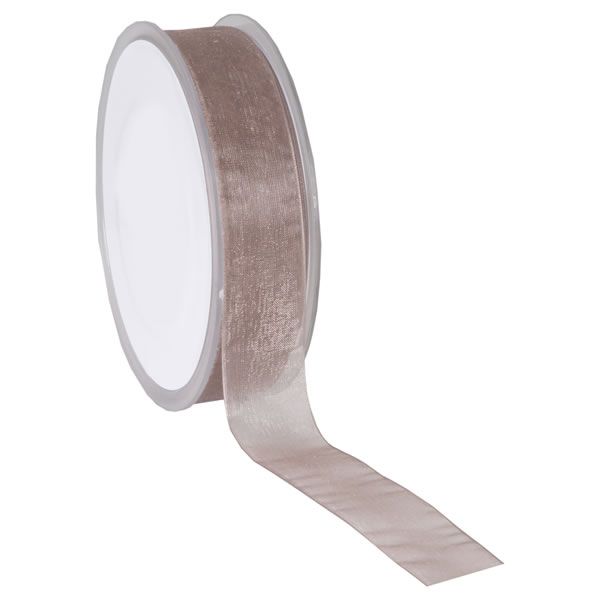 Organza lint taupe 25 mm (50 meter)