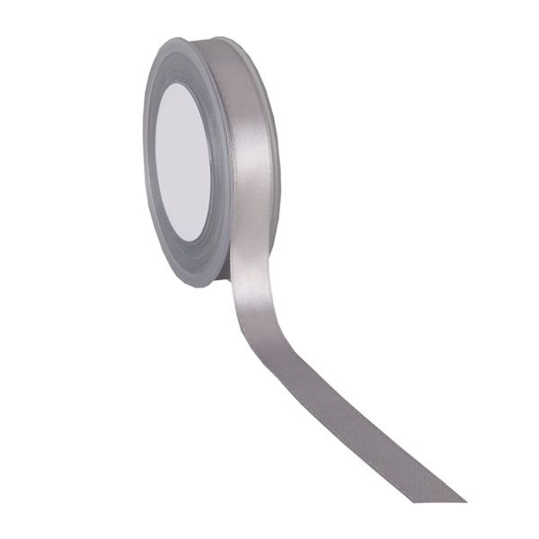Satijnlint 15 mm grijszilver (25 meter)