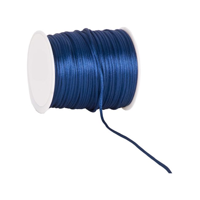 Satijnkoord donkerblauw 2 mm (100 meter)