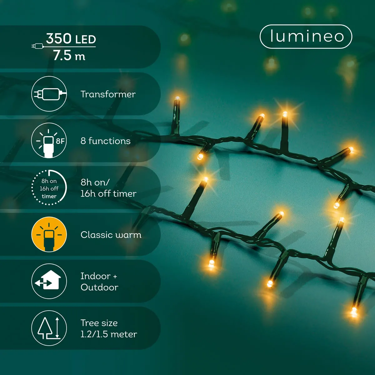 Kerstverlichting classic warm 350 LED (7,5 meter) Kerstverlichting classic warm 350 LED (7,5 meter)