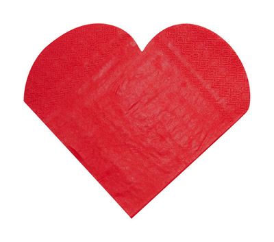 Servetten hart rood (10 stuks)