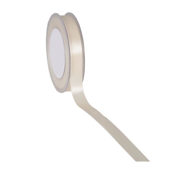 Satijnlint ivoor 15 mm (25 meter)