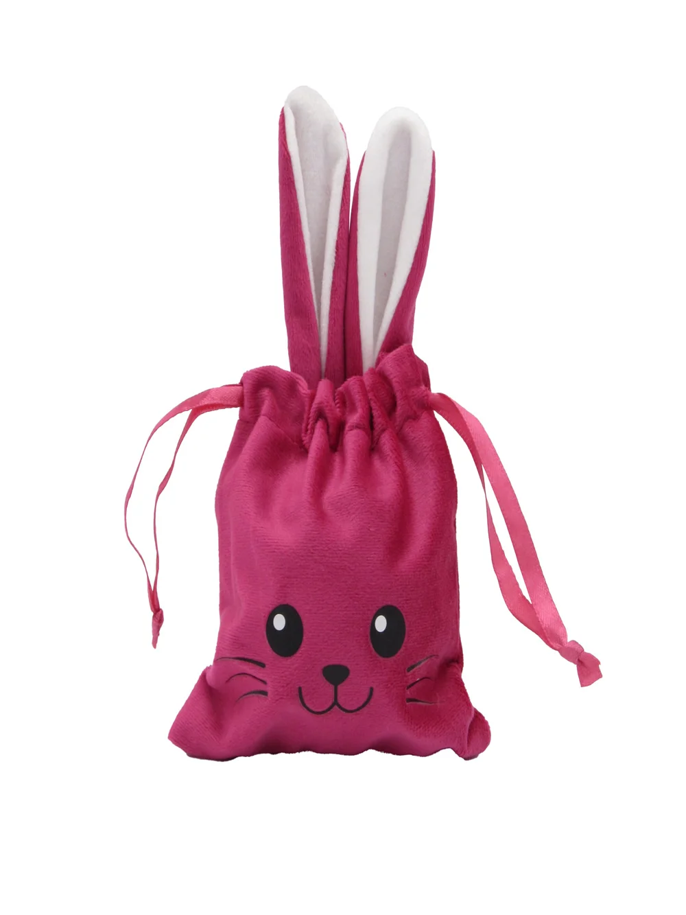 Cadeauzakjes paashaas velvet fuchsia 11 x 18 cm (5 stuks)