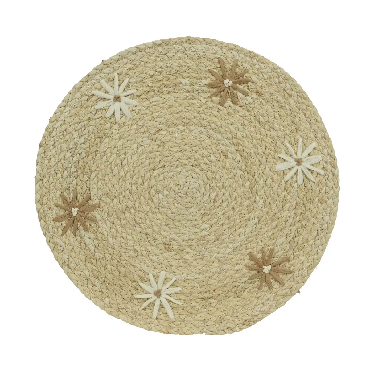 Placemat zomerbloemen beige wit 38 cm (1 stuk)