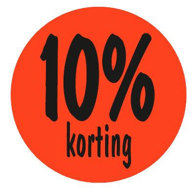 Kortingsetiket 10% 35 mm  (500 stuks)