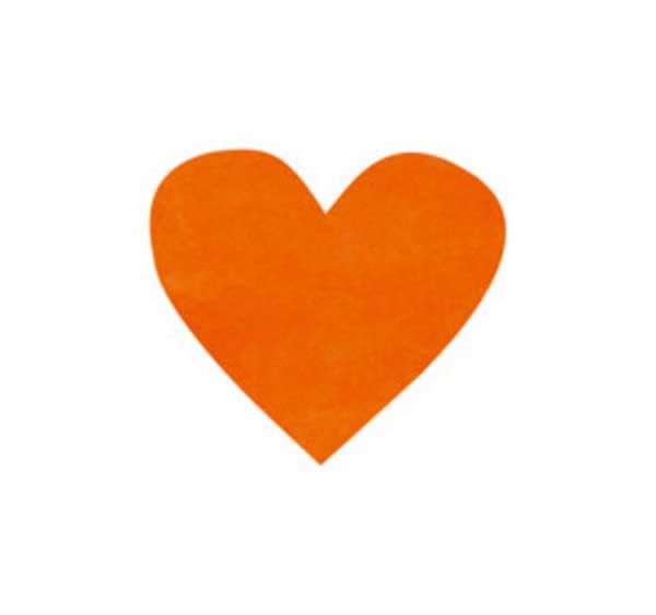 Confetti hart oranje 4 cm (100 stuks)