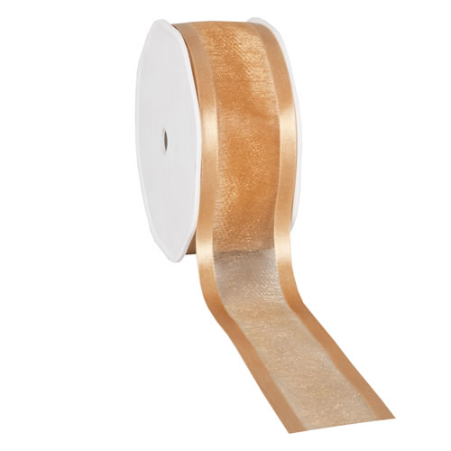 Organza satin edge goud 38 mm (25 meter)