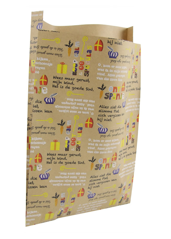 Sinterklaas zakjes liedjes kraft 25 x 4 x 34 cm A4 (100 stuks)