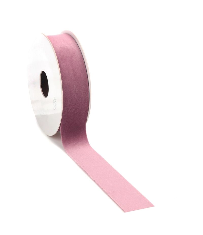 Cadeaulint velvet roze 25 mm (5 meter)