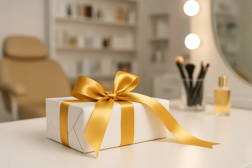 Satijnlint goud cadeautje