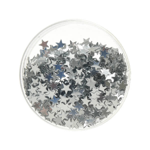 Strooidecoratie sterren metallic zilver (13 gram) 