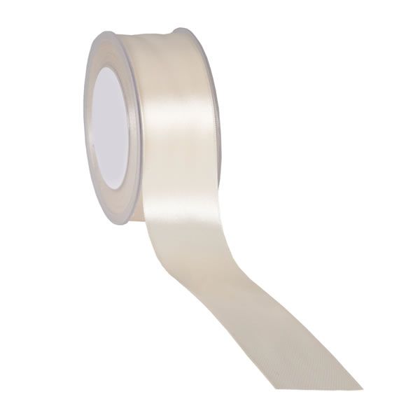 Satijnlint ivoor 38 mm (25 meter)