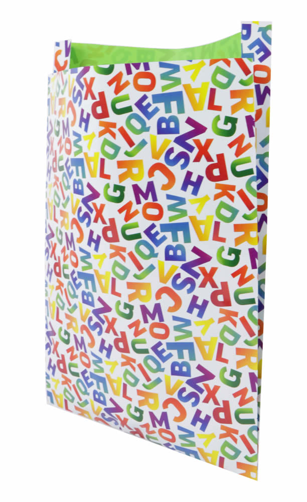 Papieren zakjes letters A4 25 x 34 + 4 cm (100 stuks)