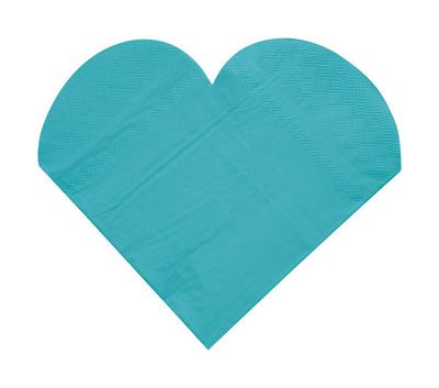 Servetten hart turquoise (10 stuks)