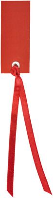 Naamkaartjes rood met satijnlint (12 stuks)