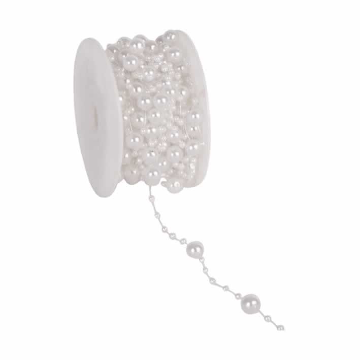 Koord Round beads wit (10 meter)