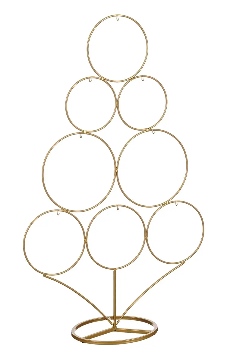 Kerstbalstandaard kerstboom goud metaal 36 x 58 cm (per stuk) Kerstbalstandaard kerstboom goud metaal 36 x 58 cm (per stuk)