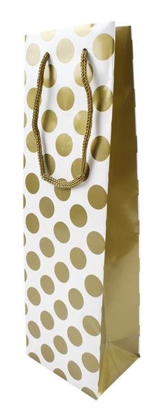 Wijnflestassen big dots goud 12 x 9 x 39 cm (12 stuks)