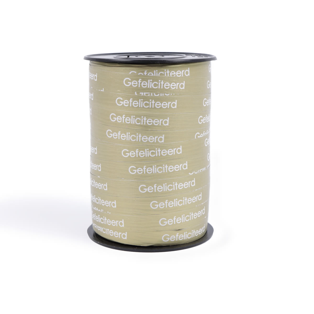 Krullint paperlook gefeliciteerd goud 10 mm (250 meter)