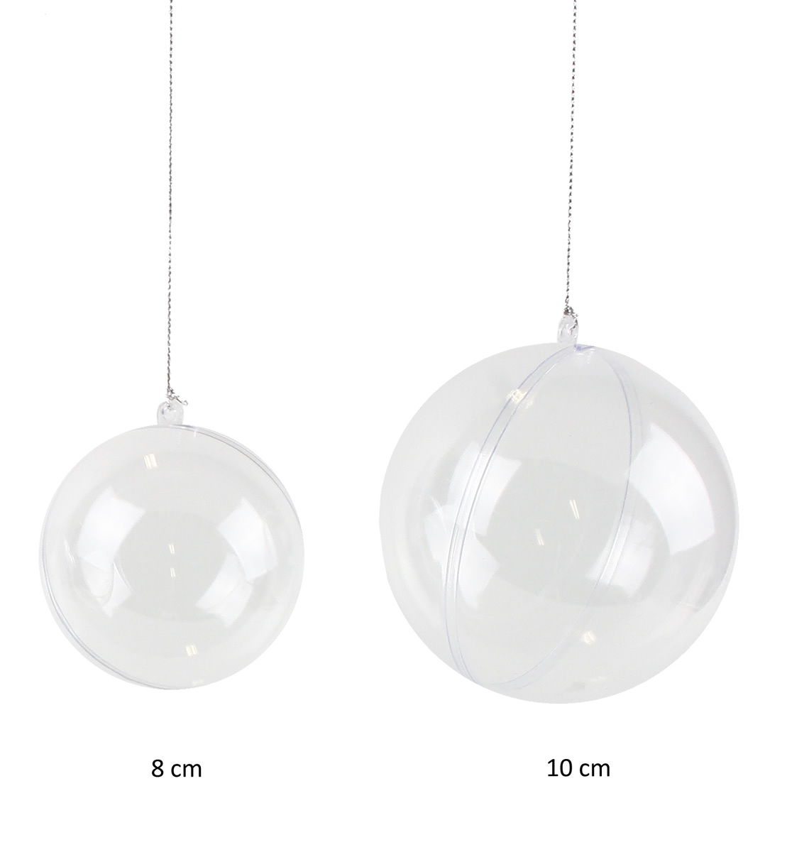 Kerstballen 10 cm transparant vulbaar (50 stuks)