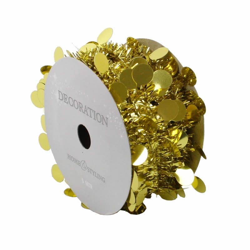 Kerstslinger met bal goud (5 meter)