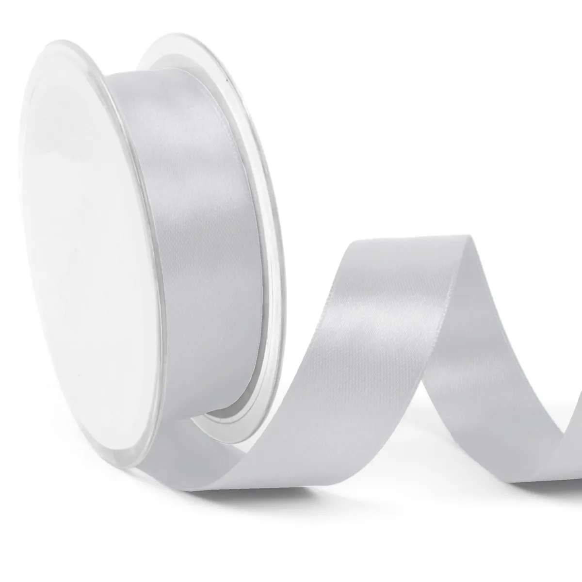 Satijnlint grijszilver 25 mm (25 meter)