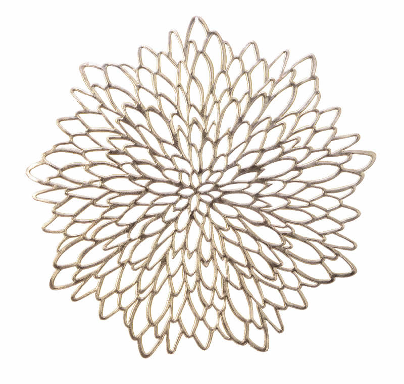 Placemat bloem goud 38 cm (1 stuk)