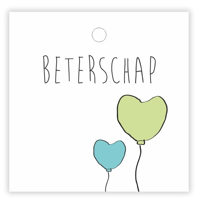 Cadeaukaartje beterschap 7 x 7 cm (20 stuks)