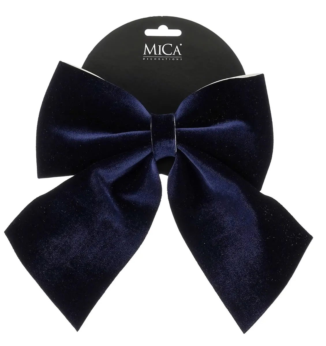Decoratie strik velvet donkerblauw 20 x 23 cm (per stuk)