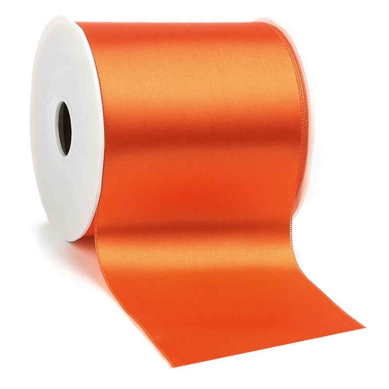 Satijnlint 100 mm oranje (25 meter)