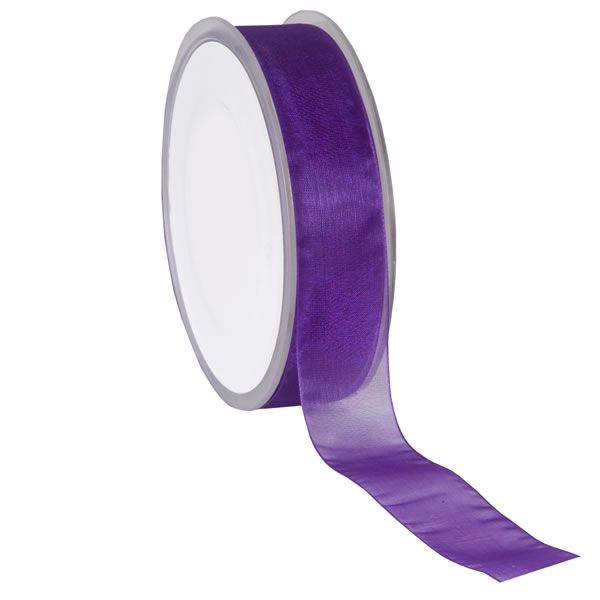 Organza lint paars 25 mm (50 meter)