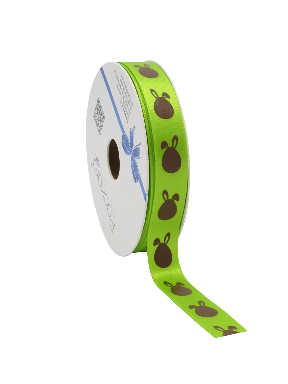 Cadeaulint chocolade haasje groen 15 mm (25 meter)