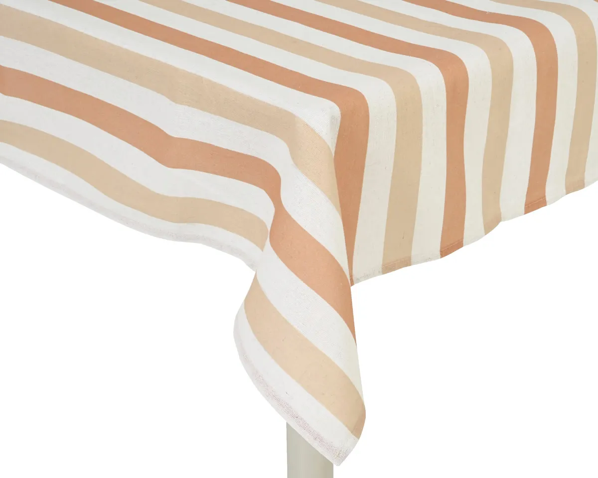 Tafelkleed summer stripes oranje 140 x 250 cm (per stuk)