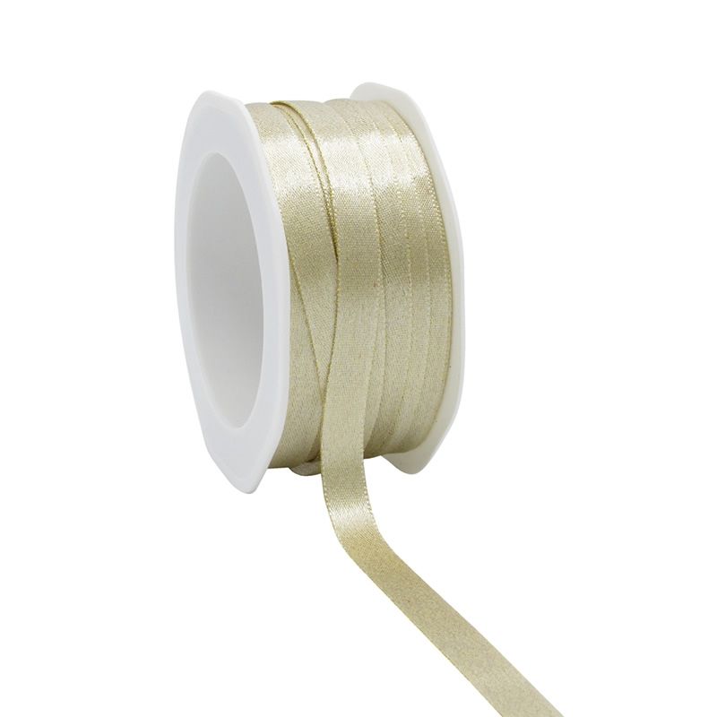 Satijnlint luxury goud 10 mm (25 meter)