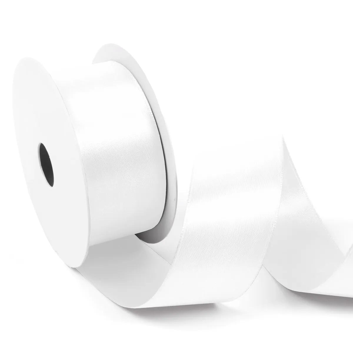 Satijnlint 38 mm wit (25 meter)