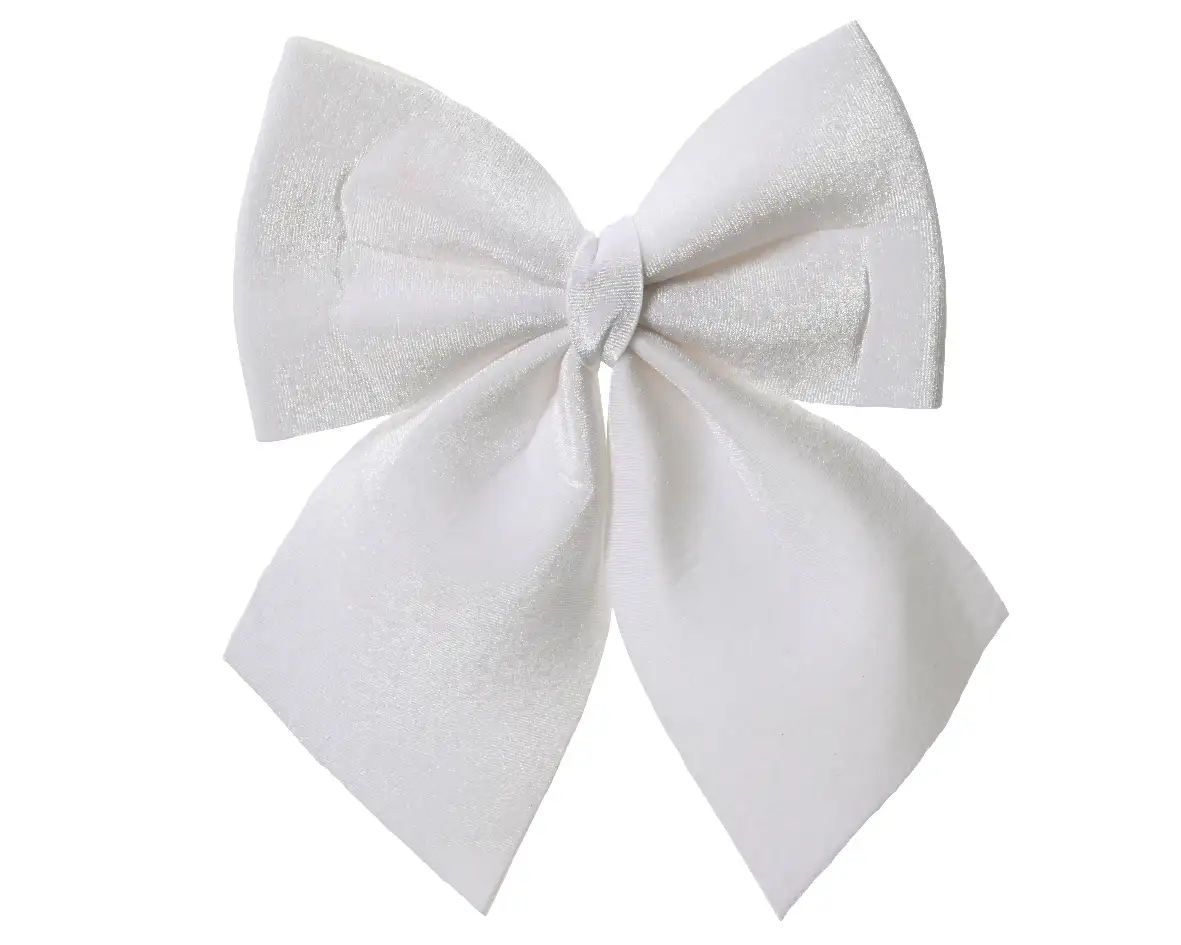 Decoratie strik velvet wit 10 cm (3 stuks)